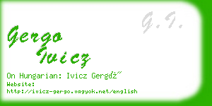 gergo ivicz business card